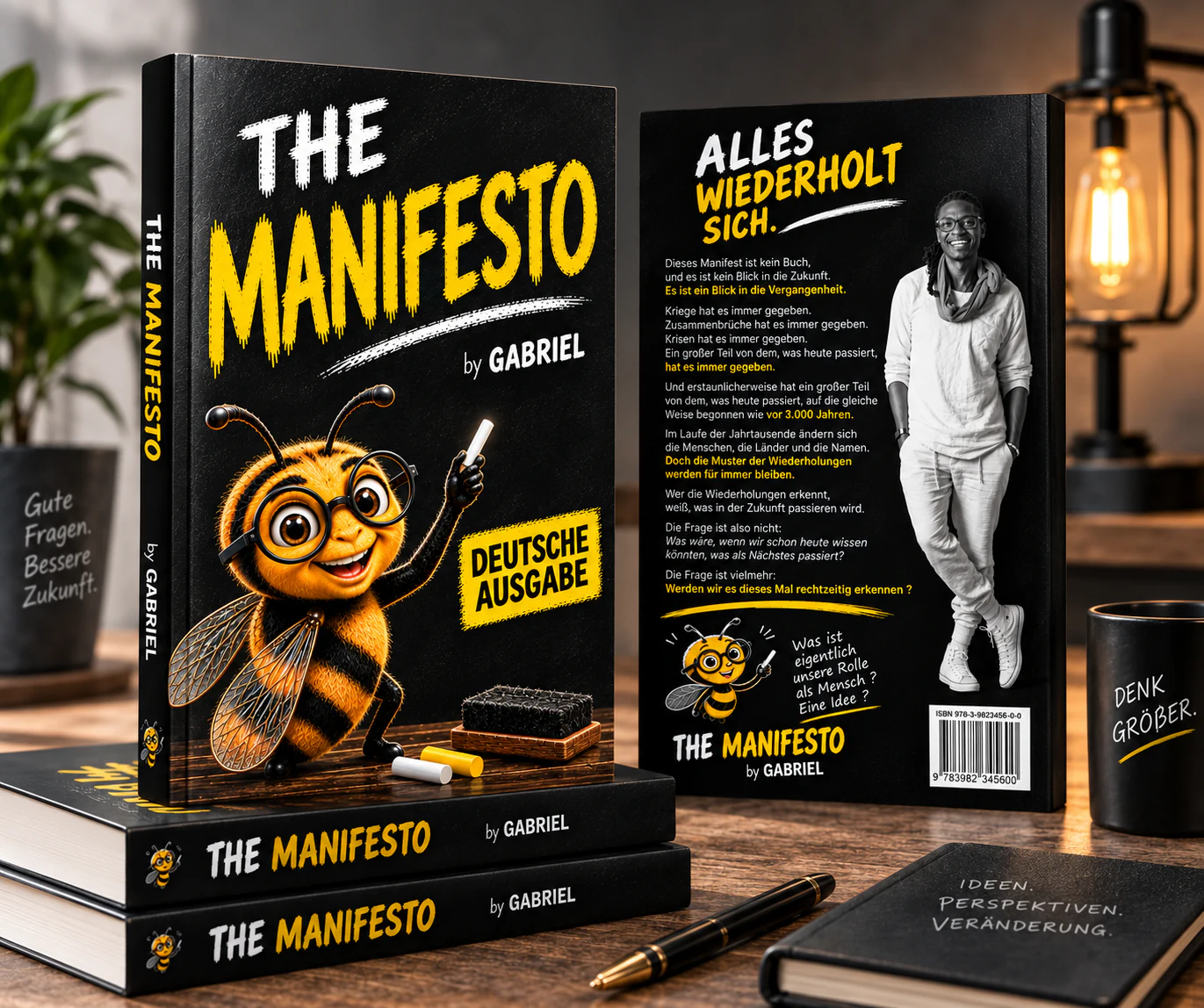 The Manifesto – Vorderseite, Rückseite und Buchausgaben von Gabriel