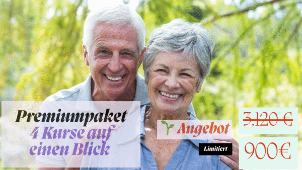 Premiumpaket – 4 Kurse auf einen Blick. Enthalten sind die Lektionen ①, ②, ③ und ④. 🇩🇪 – Bild 2
